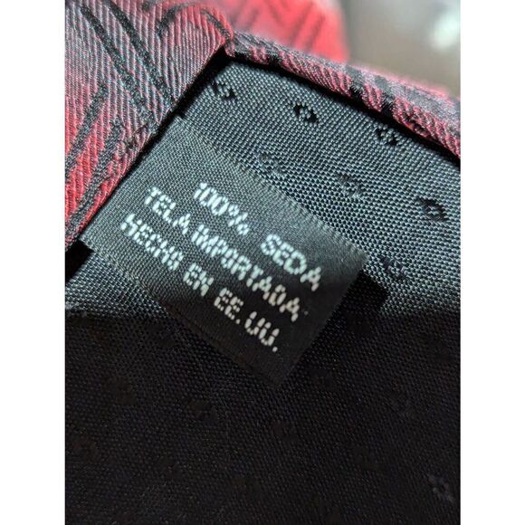 J. Ferrar Vintage Men's Red & Gray Striped Neck Tie - Picture 3 of 5